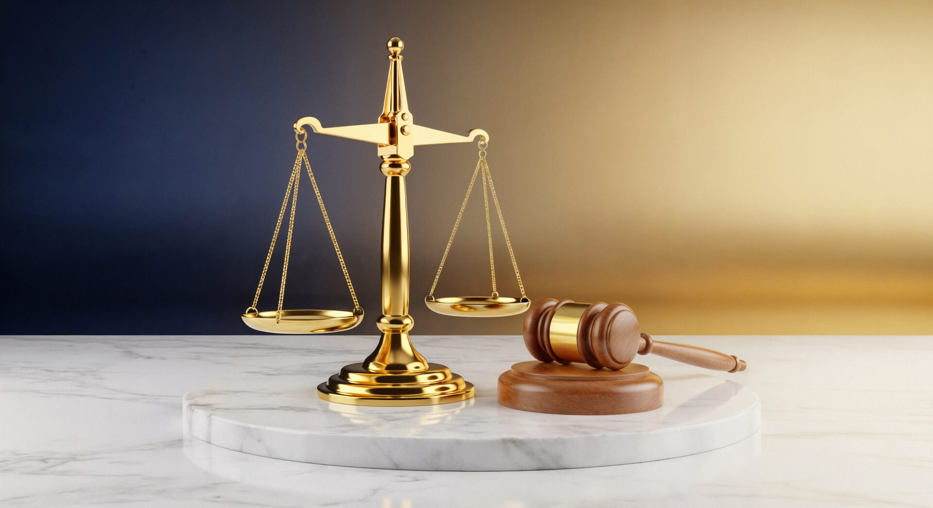 golden justice scales gavel