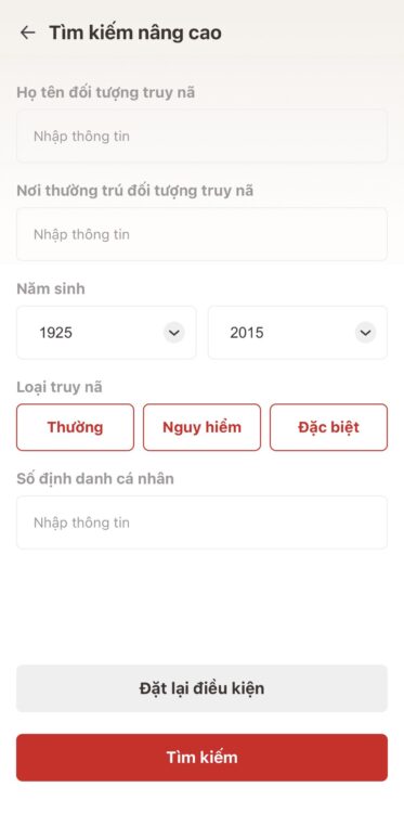 Hướng dẫn tra cứu danh sách đối tượng bị truy nã trên VNeID 25 37aa95ccd5115f4f06007