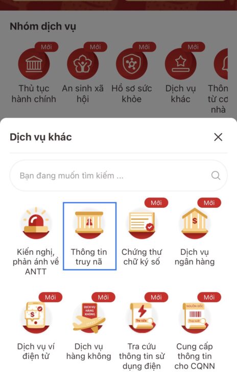 Hướng dẫn tra cứu danh sách đối tượng bị truy nã trên VNeID 20 cda772c1321cb842e10d2