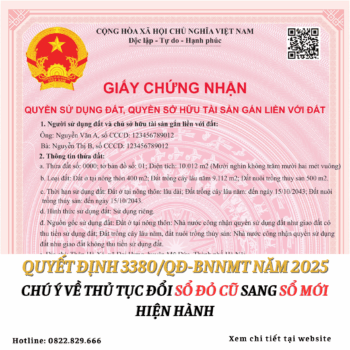 Thủ tục đổi sổ đỏ cũ sang sổ mới theo Quyết định 3380/QĐ-BNNMT năm 2025