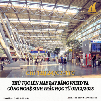 Chỉ thị 24/CT-TTg: Thủ tục lên máy bay bằng VNeID và công nghệ sinh trắc học từ 01/12/2025