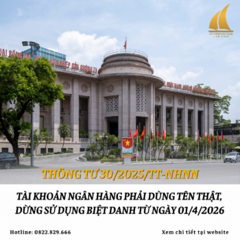 Tài khoản ngân hàng phải dùng tên thật, dừng sử dụng biệt danh từ ngày 01/4/2026