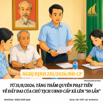 Thẩm quyền phạt tiền về đất đai của Chủ tịch UBND cấp xã tăng gấp 50 lần theo Nghị định 281/2026/NĐ-CP từ ngày 31/8/2026